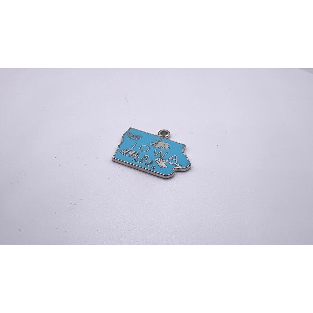 Vintage Forstner Sterling Silver & Enamel Iowa State Charm